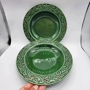 Set of 2 Christmas Berries by HAMPTON FORGE HOME Collectible Rim Soup Bowl